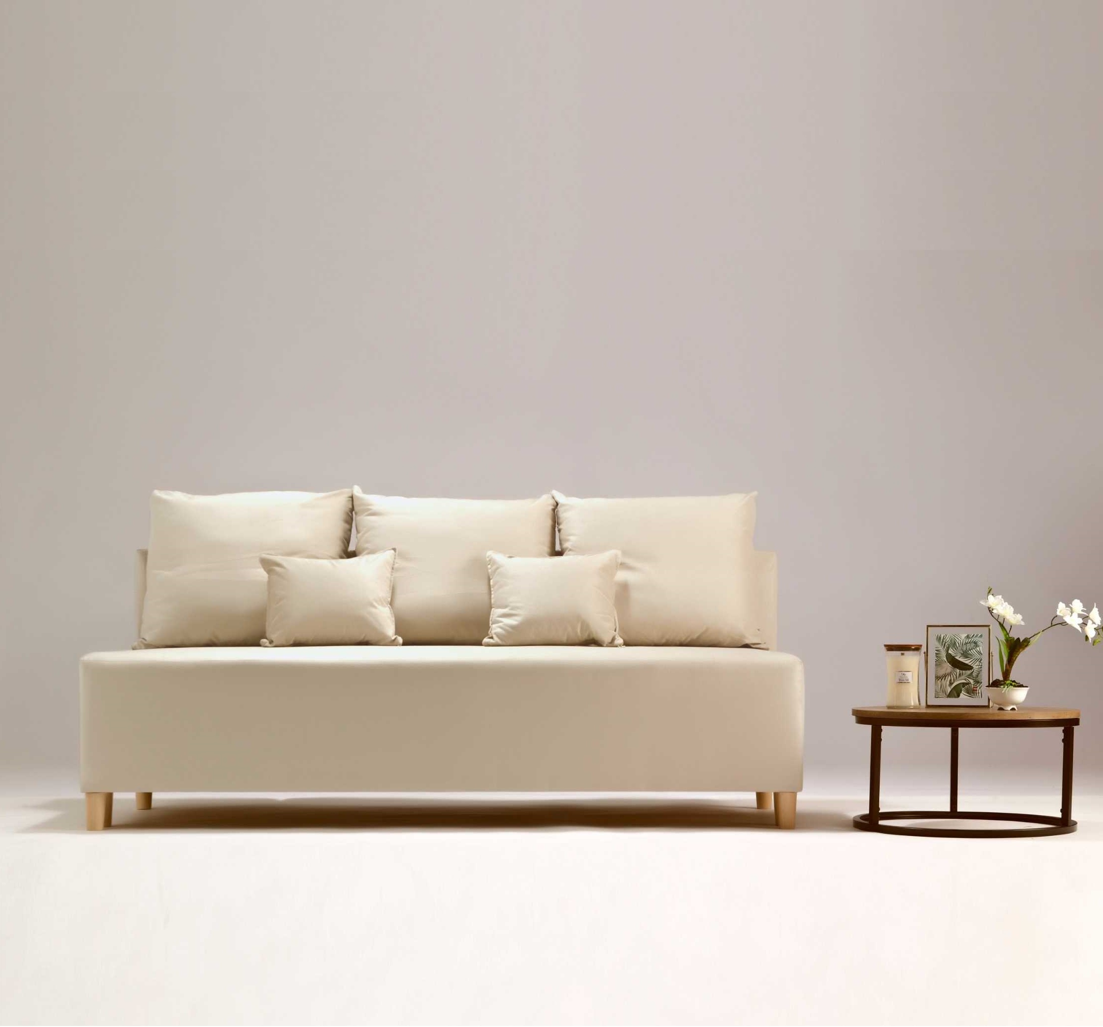 Skandynawska beżowa sofa rozkładana 190cm